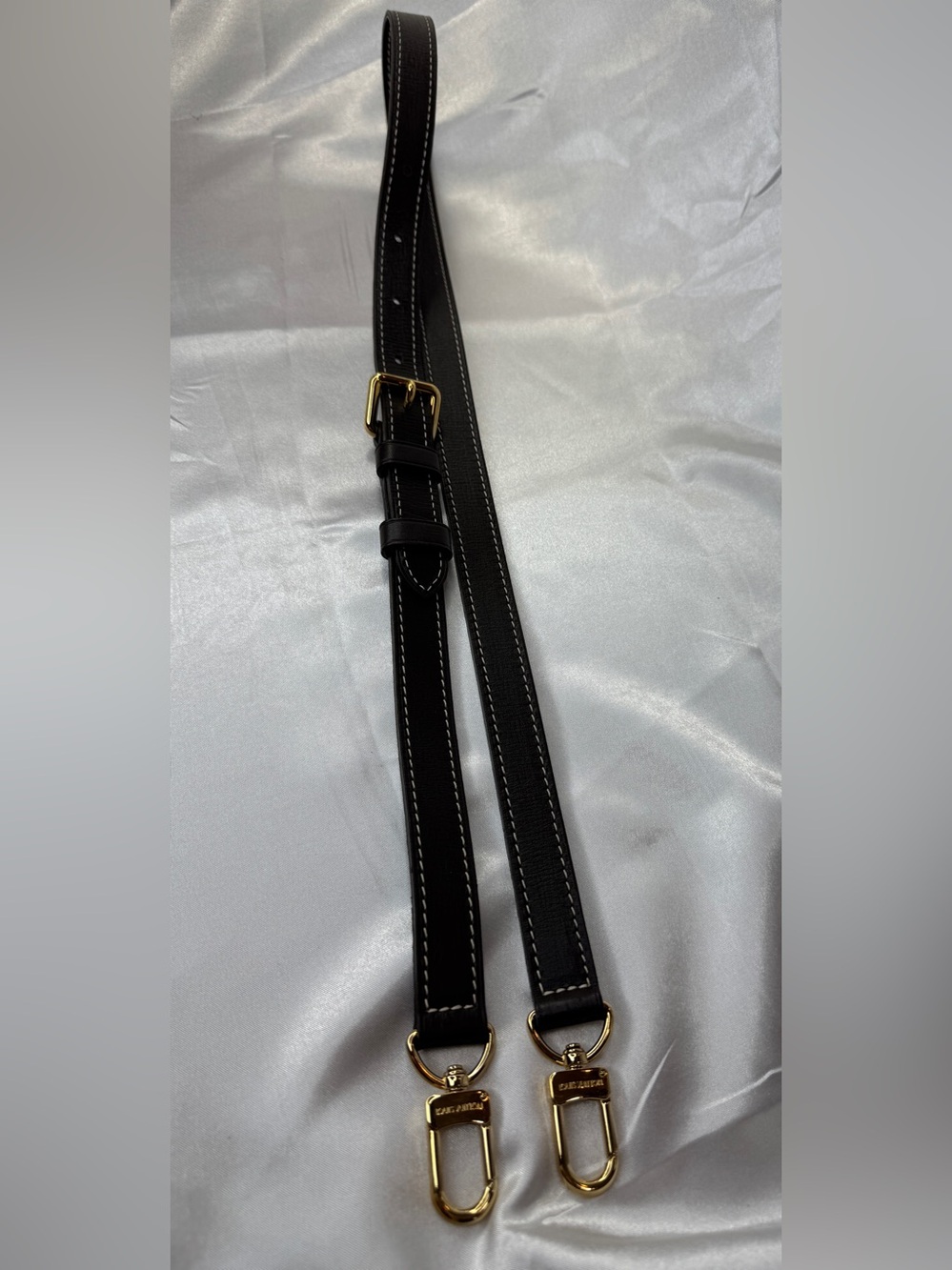 Louis Vuitton Black Leather Bandoulière Adjustable Strap w/ Gold-tone Hardware